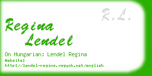 regina lendel business card